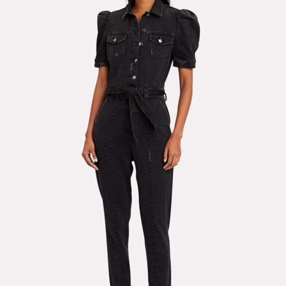 Retrofete Black Tori Straight Leg Jumpsuit with Tailored Fit